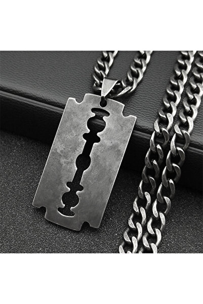 Choice قلادة على شكل شفرة حلاقة بانك روك من NK QBK بطول 60 سم للنساء والرجال ...