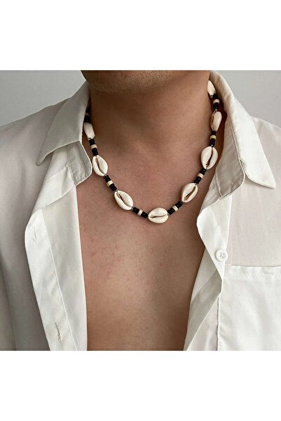 Choice قلادة إنجيمارك بوهيمية عرقية متعددة الألوان بسلسلة صدفة خشبية للرجال، ...