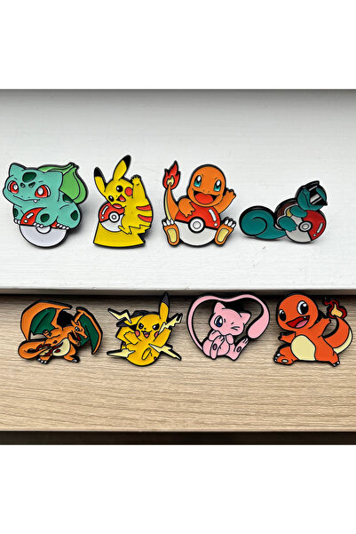 Miniso دبابيس بوكيمون مكونة من 8 قطع، مجموعة دبابيس بوكيمون مطلية بالمينا، دب...