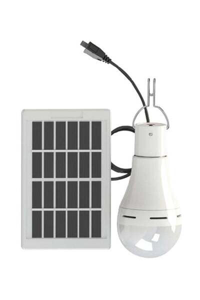 Generic مصباح طاقة شمسية مكون من 20 مصباح LED مع خطاف تعليق باللون الأبيض