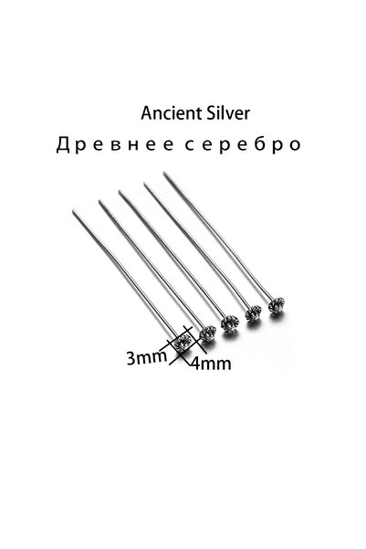 Choice 1 دبابيس رأس زهرة ذهبية من الفضة القديمة، 20 قطعة، مقاس 50 مم، لصنع ال...