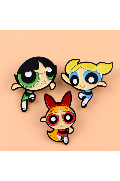 Choice 1 دبوس مينا للفتيات الخارقات في الأنمي، دبابيس زهرة الفقاعات على الملا...