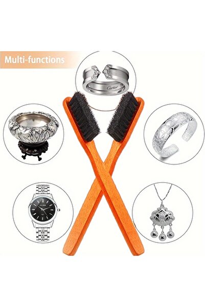 Choice طقم مكون من قطعتين من فرشاة تفاصيل عرف الحصان، مجموعة العناية الفضية ل...