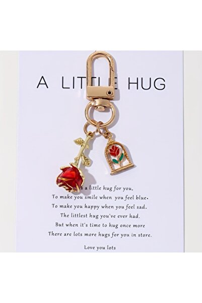 Choice Colour A 1pc Small Rose Keychain Romantic Alloy Key Chain Ring Bag Bac...