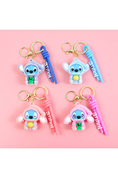 Choice 4 Stlyes Of One Each Lilo & Stitch Stitch Keychain Gift Set， Cute Pink...
