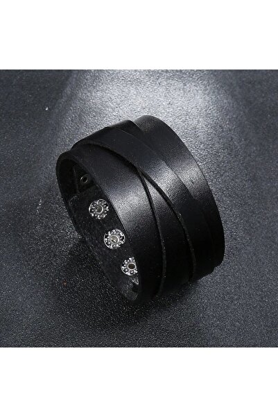 Choice 1 أساور جلدية للرجال باللون الأسود والبني، أساور على طراز البانك العتي...