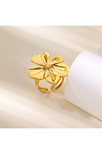 Choice 7 خواتم زهور رقيقة من الفولاذ المقاوم للصدأ بلون ذهبي JZ7761G للنساء، ...