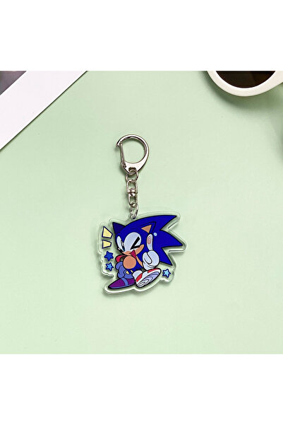 Miniso 5 سم 1 شخصيات أنمي سونيك القنفذ سلسلة مفاتيح أكريليك إكسسوارات شادو القنفذ حقيبة شخصية