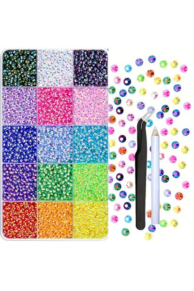 Choice أحجار الراين الراتنجية الهلامية بألوان متنوعة 3 مم - 16000 قطعة من الأ...