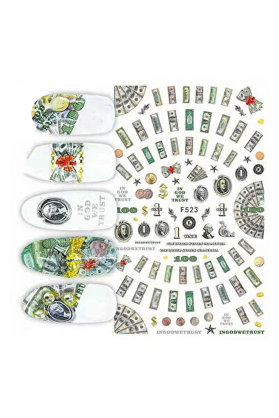 Choice مجموعة من 7 قطع - قطعة واحدة - ملصقات أظافر بتصميم ثلاثي الأبعاد على ش...