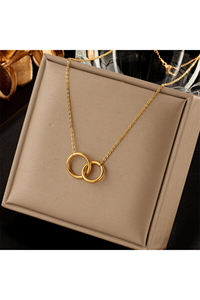 Choice قلادة N1731 DIEYURO 316L من الفولاذ المقاوم للصدأ بحلقة مزدوجة للنساء ...