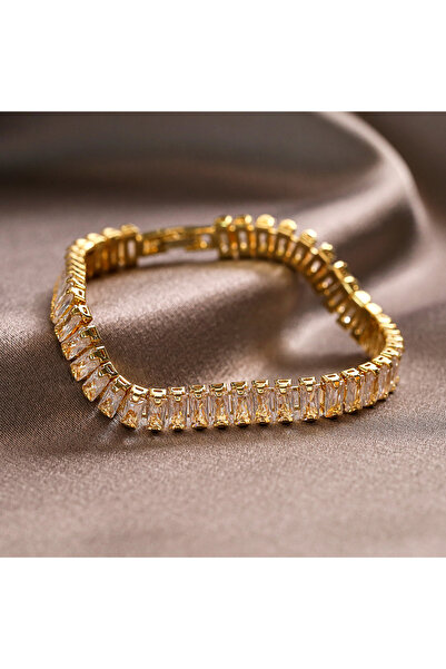 Choice أساور تنس مستطيلة الشكل من الزركونيا بتصميم عصري للرجال والنساء باللون...