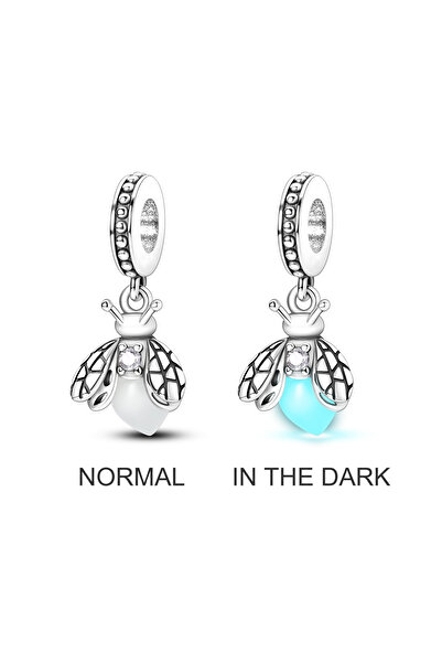 Choice KTC053 قلادة على شكل فراشة يراع مضيئة متوهجة من الفضة الإسترليني عيار ...