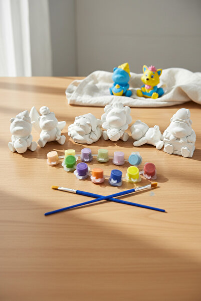 adanaçiçekliatölye OYUNCAK HİKAYESİ AYI BOYAMA SETİ 6 ADET HEYKEL