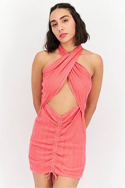 ASOS Women Textured Mini Dress, Pink