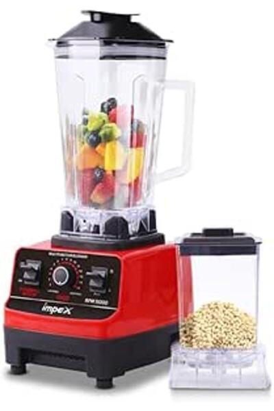 İMPEX BL1002 2-in-1 High-Speed Multifunction Blender & Grinder, 2L, 15 Speeds (Red/Black)