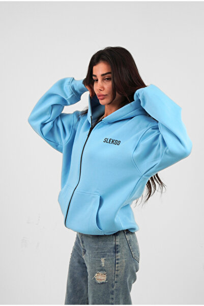 SLEKOO Unisex Signature Oversize Zipper Hoodie