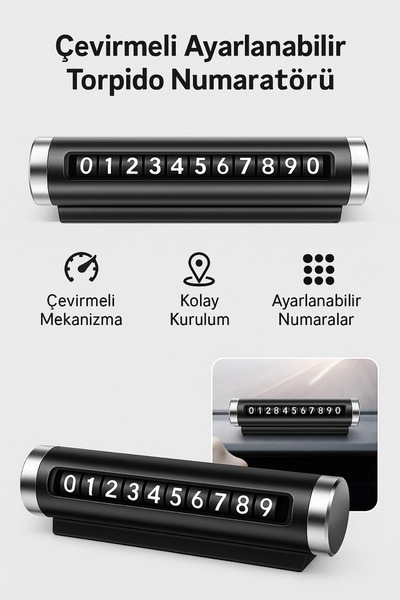 Hombak رقم هاتف قابل للتعديل - عارض رقم اتصال مؤقت للوقوف داخل السيارة