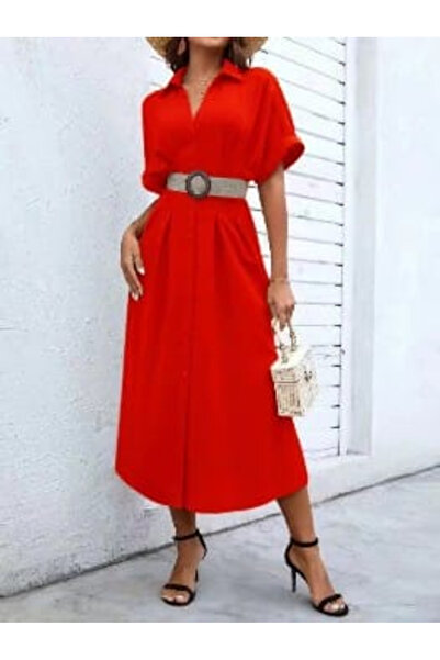 OEMN Casual midi dress with belt - Anca