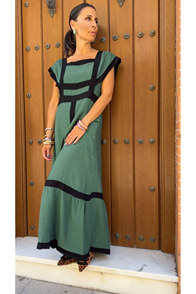 OEMN Long Dress with Contrast Stripes