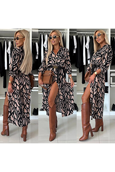 OEMN Shirt Dress with Waist Belt and Various Prints