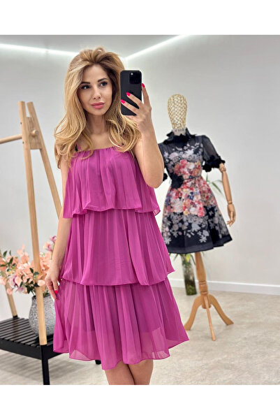 OEMN Rochie din voal cu captuseala