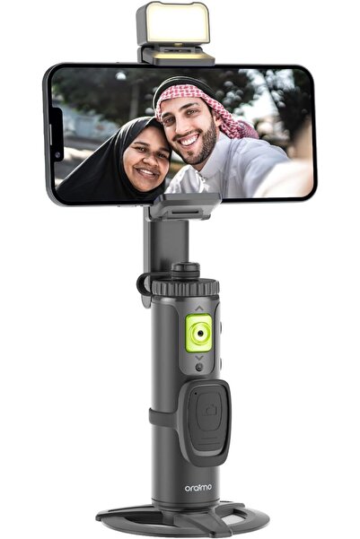 oraimo عصا سيلفي ثلاثية القوائم مع تتبع تلقائي للوجه وإضاءة كاملة وجهاز تحكم ...