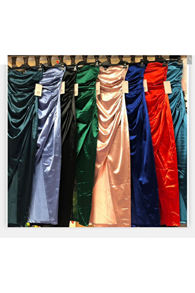 OEMN Women's Midi Party Dress with Satin Look - Milla