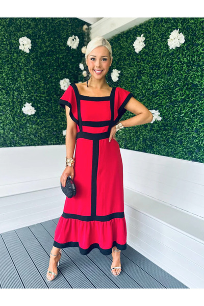 OEMN Long Dress with Contrast Stripes