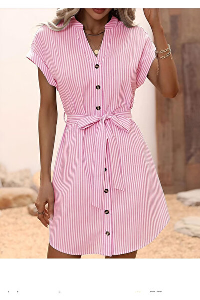 OEMN Shirt dress with a drawstring waist