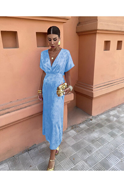 OEMN Rochie din material strălucitor cu modele florale