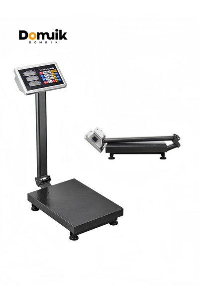Domuik ميزان إلكتروني 150 كجم - ميزان رقمي صناعي قابل للطي مع وزن فارغ وأكثر