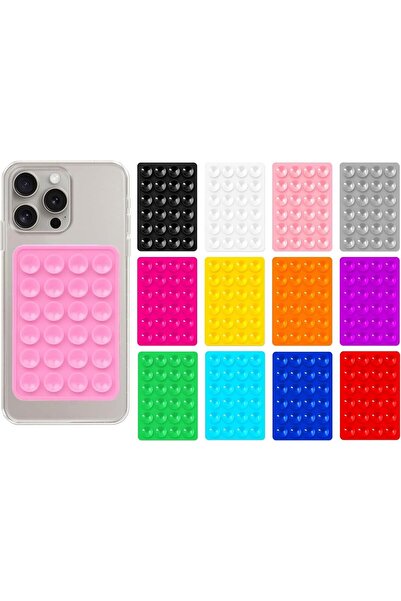 Saharaz جراب هاتف سيليكوني مزود بـ 12 قطعة، ماسك هاتف لاصق مع أكواب شفط قوية، لاستخدام بدون استخدام اليدين