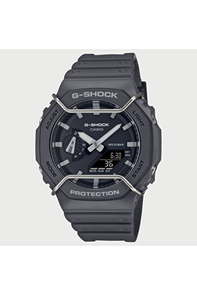 G-SHOCK ساعة رجالية سوداء بسوار سيليكون تناظري-رقمي - GA-2100PTS-8ADR