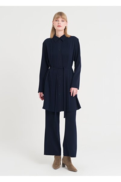 Armağan تونيك بحزام وتفاصيل مطوية