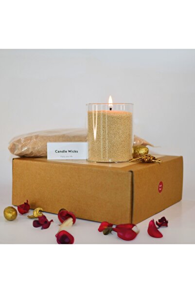 VEYA Lumânare din ceară perlată – bej nisipos, 1 kg