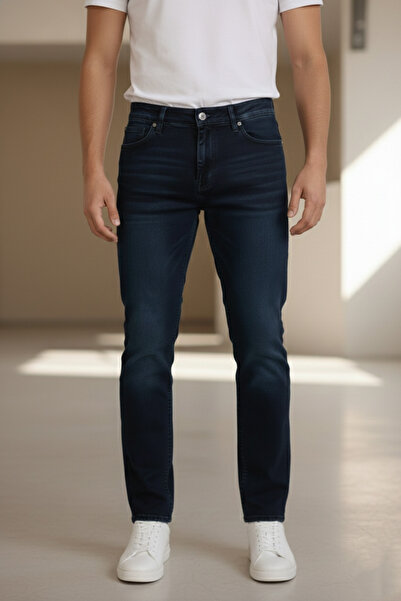 Bürke Premium Petrol Color Regular Fit Stretchy Stretch Fabric Jeans Denim Trousers