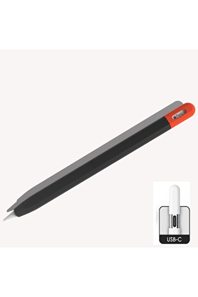 UnDePlus غطاء سيليكون مرن واقٍ متوافق مع قلم أبل (ليس قلمًا!) مع وصلة USB-C