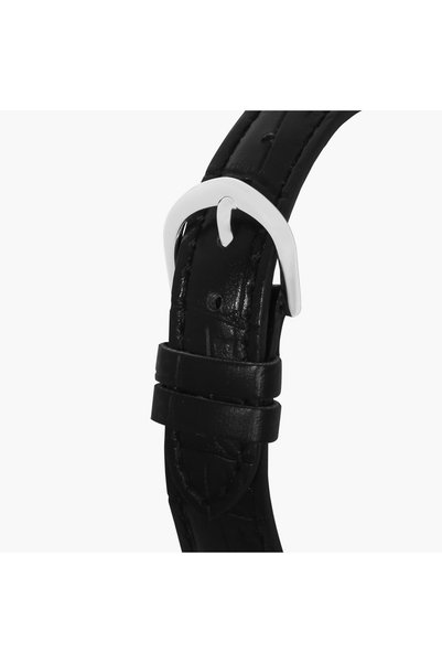 Casio ساعة نسائية سوداء تناظرية بسوار جلدي -LTP-V005L-1AUDF