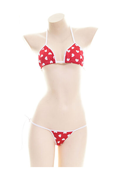 JInsh طقم بيكيني مطبوع صورة حب صغير مشاغب، سروال داخلي قطني لطيف منقط بثلاث ق...