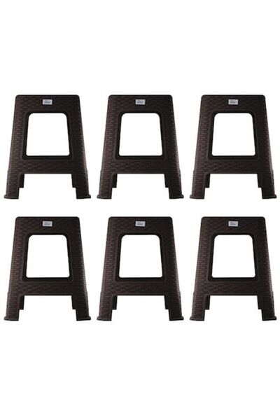 RATAN PLASTICWARE Set de 6 scaune din ratan plastic pentru grădină/acasă - maro