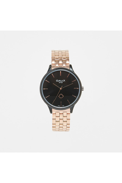 Omax Men's Rose Gold Analog Wrist Watch
