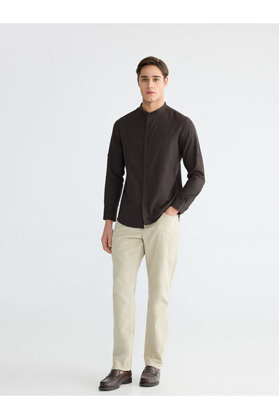 LC Waikiki Beige Standard Fit Velvet Men's Chino Trousers