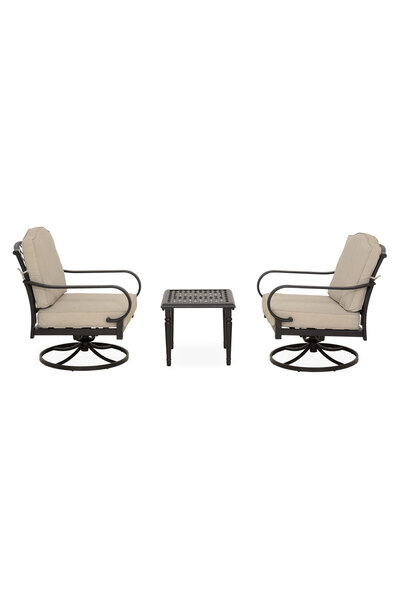 Maison Mex Set of 2 swivel armchairs and corner table for garden/terrace, LAU...