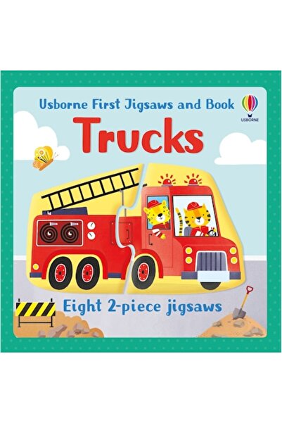 Usborne Set of 2-piece Puzzles and Book, 16 Pieces, Trucks,