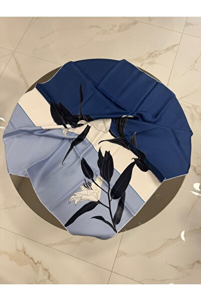 PAPLİO FERRE Eșarfă exclusivă din mătase Tivil pentru femei ALBASTRU 90 x 90