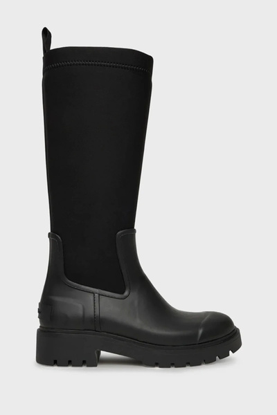 Calvin Klein Kadın Traktör Tabanlı Neopren Kumaşlı Yağmur Çizmesi - Siyah