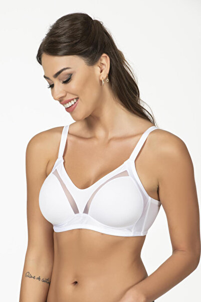 Lahor Secret Women's White Minimizer Non-Wireless Bra