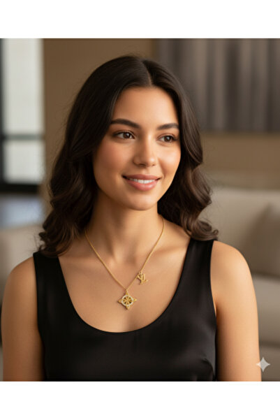 burjalmodah عقد فاخر ذهبي بتصميم زهرة ولمسة لويس