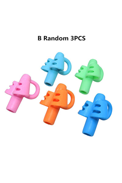 Choice1 B عشوائي 3 قطع 1/3 قطع حامل أقلام رصاص للأطفال، حامل أقلام سيليكون لت...